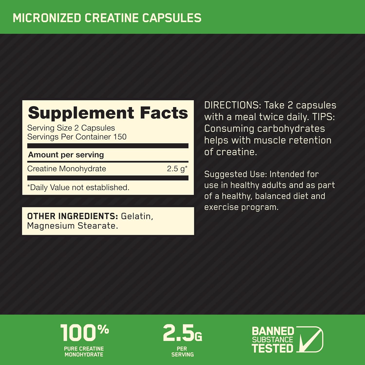 Optimum Nutrition Creatine Monohydrate Capsules